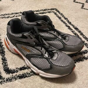 Fila Men’s Athletic Running Shoes - Size 12, Gray & Orange, Adjustable Bands